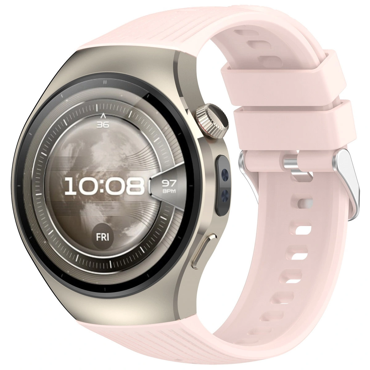 Silikonowy pasek Bizon Strap Watch Silicone T do Huawei Watch 5 46 mm, czarny
